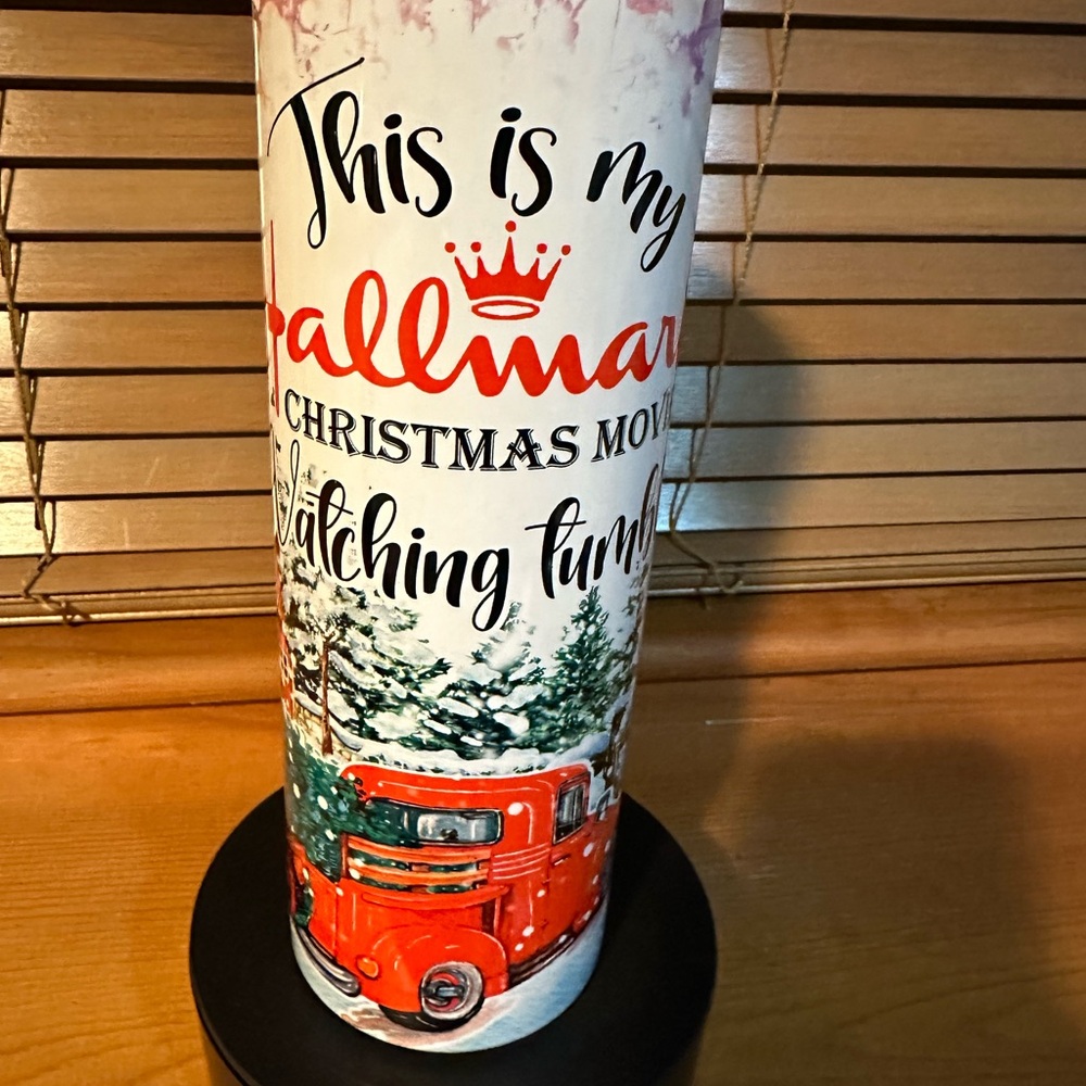 Christmas Movie Night Tumbler – Cozy Winter Holiday Design – 20oz